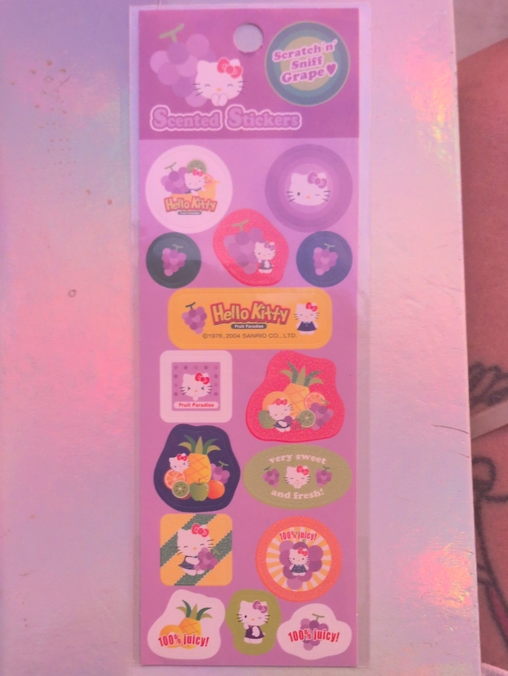 Hello Kitty Purple Grape Scented Sticker Sheet